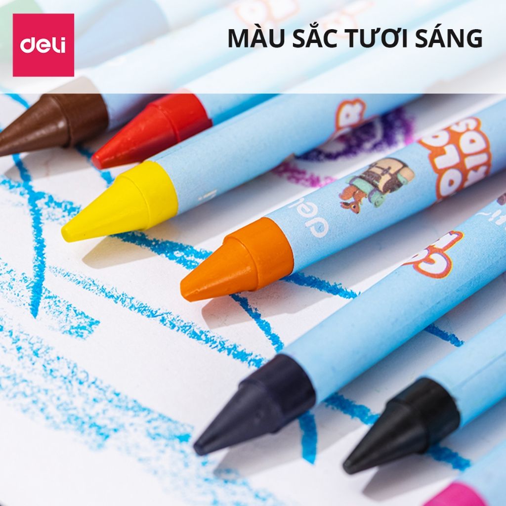 Bút sáp màu 10 màu Deli EC225-10 – ảnh 2